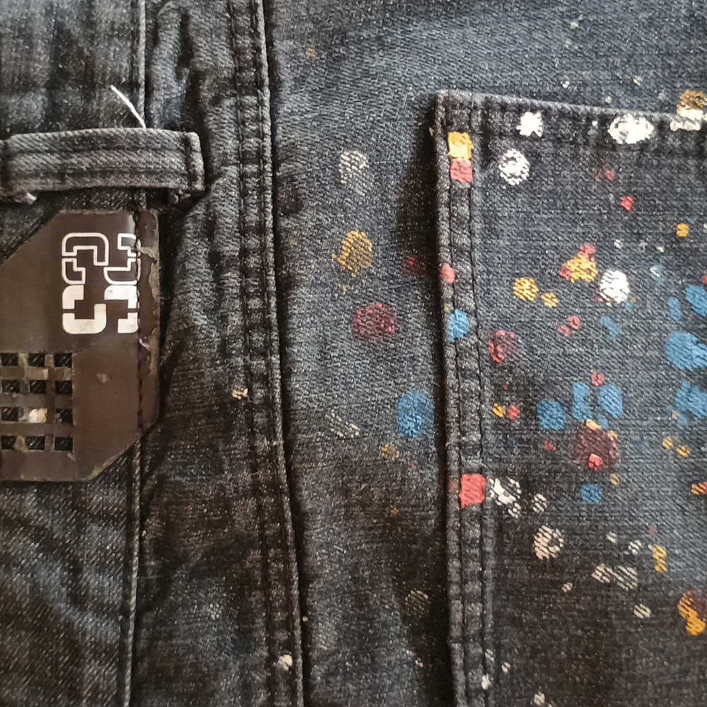 Men's Artistic Paint-Splatter Jeans